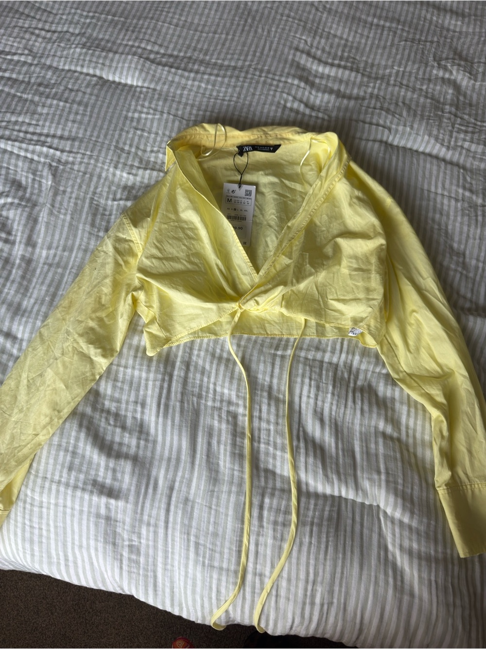 Zara Light Yellow Button-Up Blouse